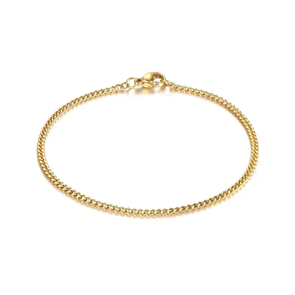 Dainty 18K Gold Thin Link Bracelet - Minimalist Women's Jewelry in Gold and Silver.