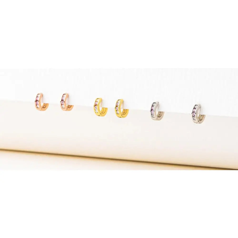 Dainty 925 Silver & Gold Colorful Gemstone Hoop Earrings - Perfect Birthday Gift!.