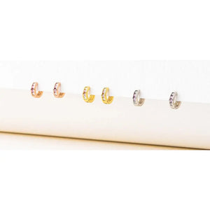 Dainty 925 Silver & Gold Colorful Gemstone Hoop Earrings - Perfect Birthday Gift!.