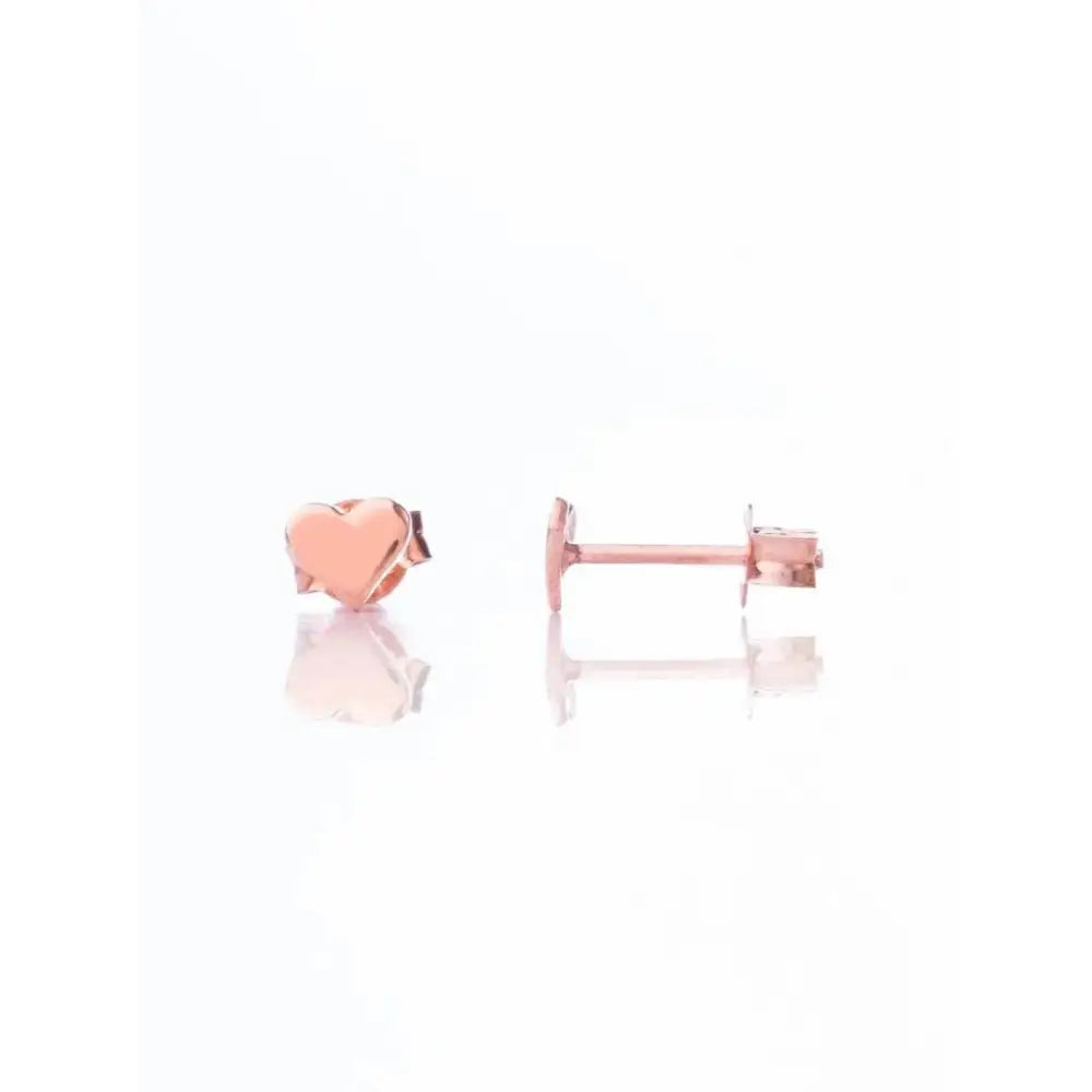 Dainty 925 Sterling Silver & 14K Gold Small Heart Stud Earrings - Perfect Gift of Luck!.