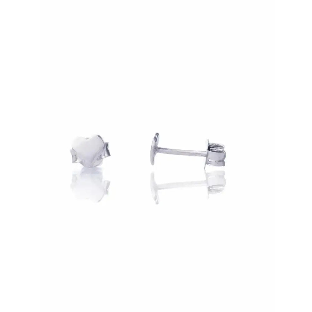Dainty 925 Sterling Silver & 14K Gold Small Heart Stud Earrings - Perfect Gift of Luck!.