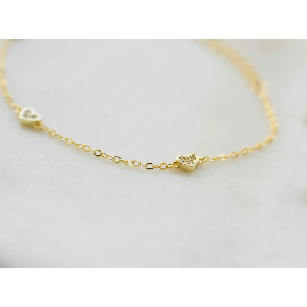 Dainty 925 Sterling Silver Heart Bracelet - Perfect Gift for Her.