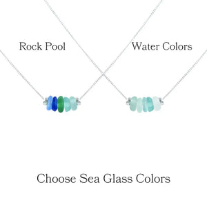 Dainty Aqua Sea Glass Bracelet in Sterling Silver - Perfect Beach-Inspired Jewelry Gift.