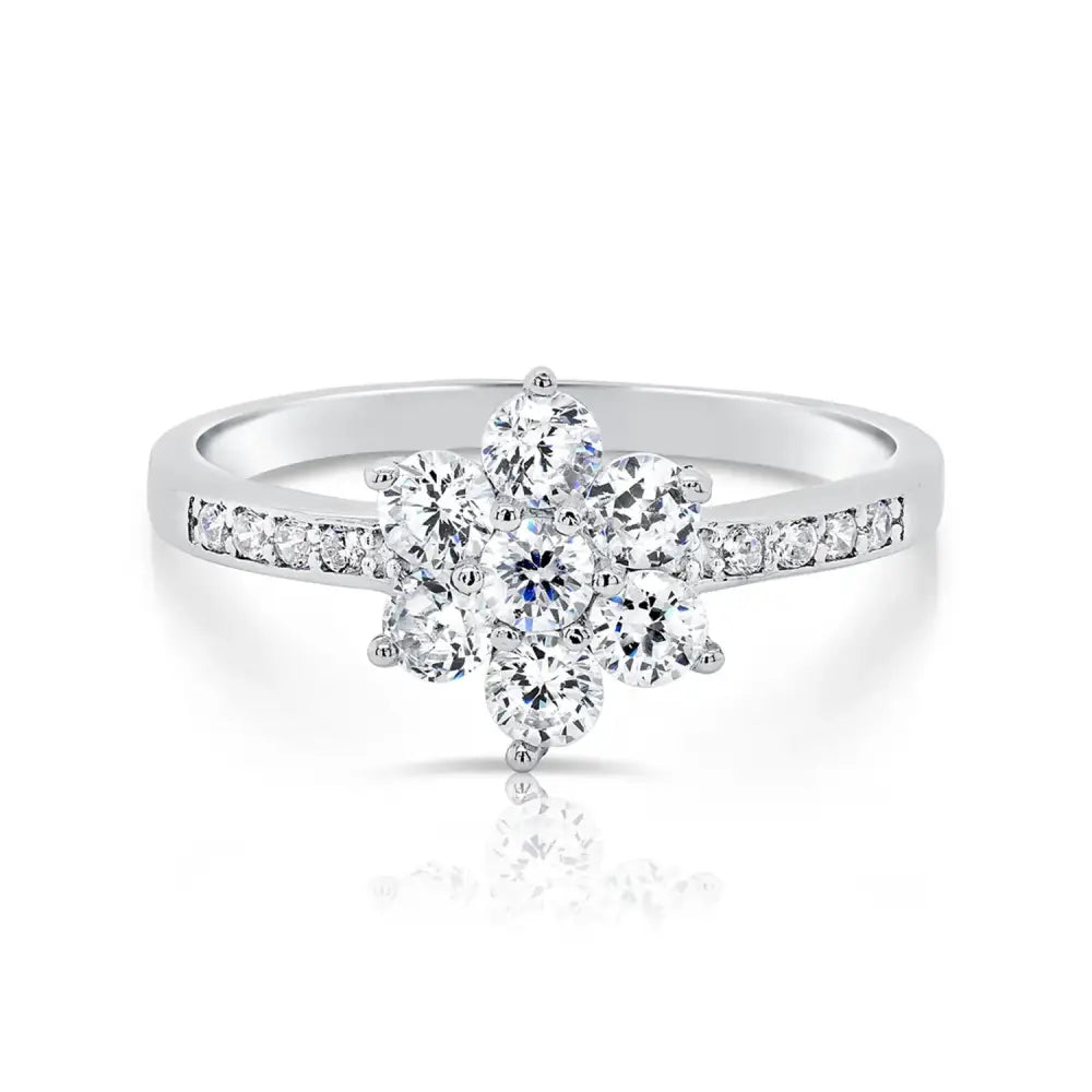 Dainty CZ Flower Ring in Sterling Silver – Perfect Gift for Birthdays & Everyday Elegance.