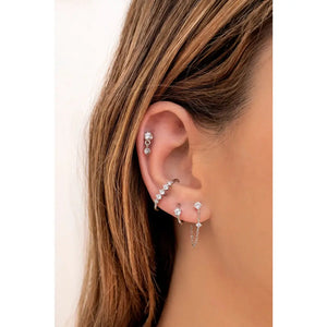 Dainty & Minimalist 4 Prongs CZ Ear Lobe Cuff Earrings