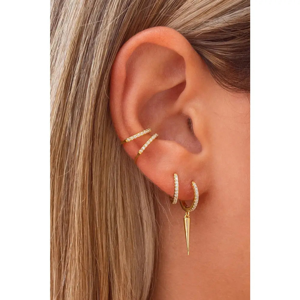 Dainty & Minimalist Pave CZ Huggie Hoop Earrings