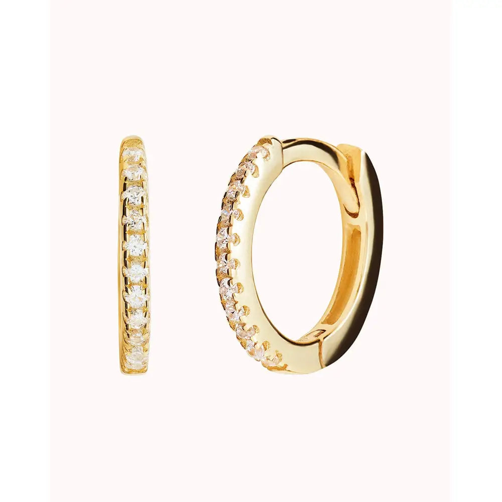 Dainty & Minimalist Pave CZ Huggie Hoop Earrings
