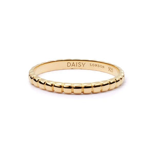 Dainty Ridged Stacking Ring 18Ct Gold Plate
