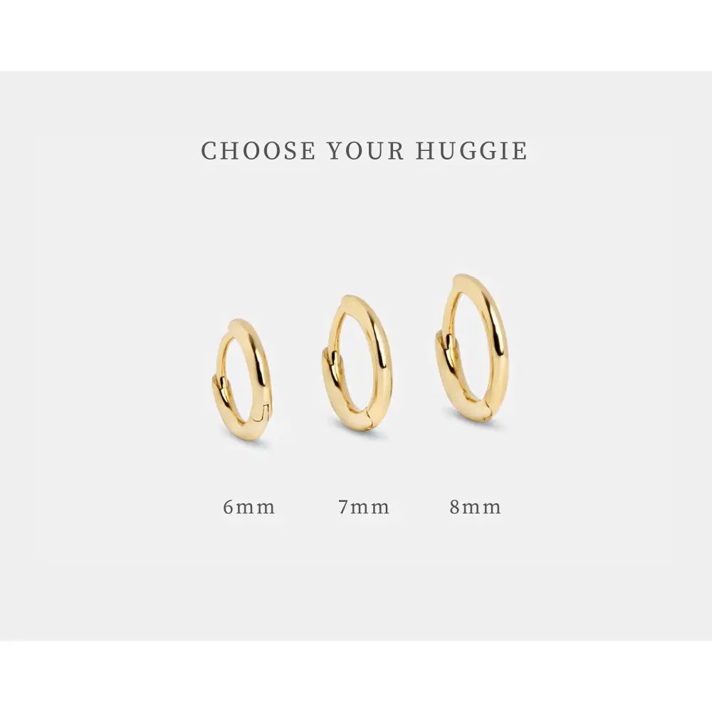 Dainty Sterling Silver and Gold Minimalist Cartilage Huggie Hoop Earrings Set.