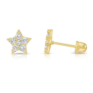 Dazzling 14K Gold Star Shaped Stud Earrings - Perfect for Everyday Elegance!.