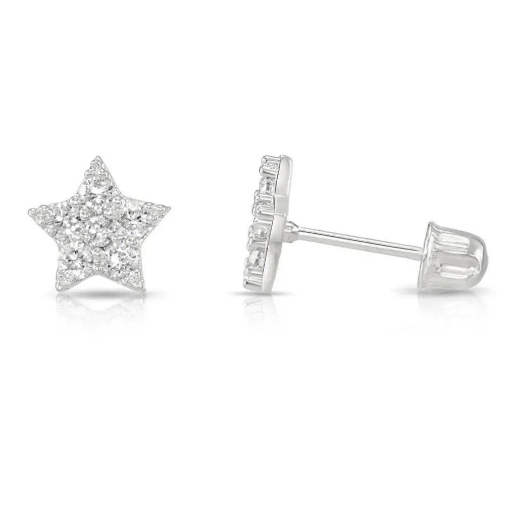 Dazzling 14K Gold Star Shaped Stud Earrings - Perfect for Everyday Elegance!.