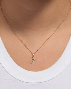 Personalized Gemstone Initial Pendant - Customizable Elegance.