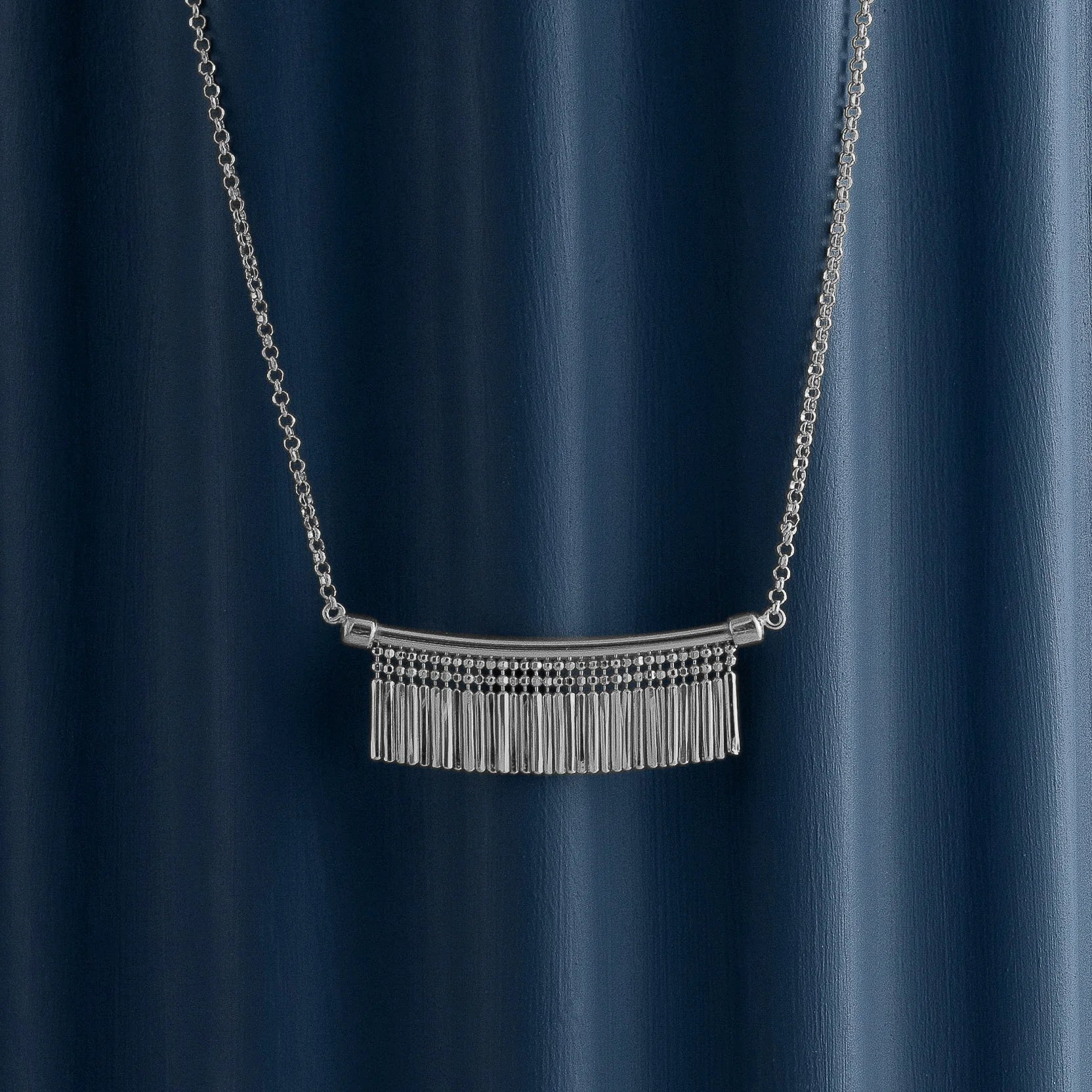 SILVER TASSEL CHARM NECKLACE
