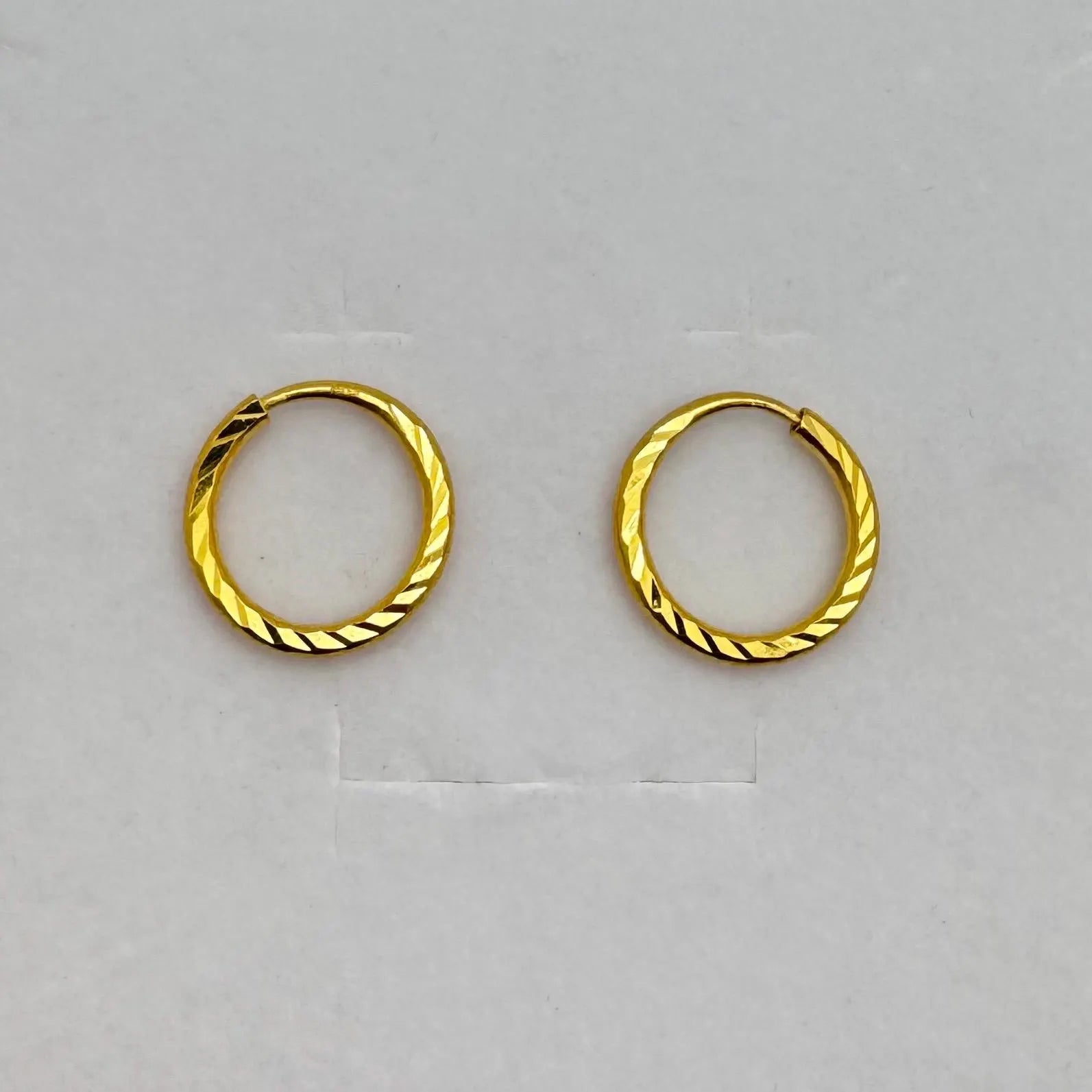 Pure Gold Hoops 2.3 Grams, 24K Solid Gold Earrings for Women, 15MM Hoops for Her, Genuine 999.9 Yellow Gold