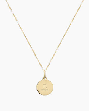 Diamond Zodiac Coin Charm Necklace