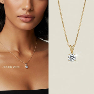 Timeless 14K Yellow Gold Classic Solitaire Pendant Necklace.