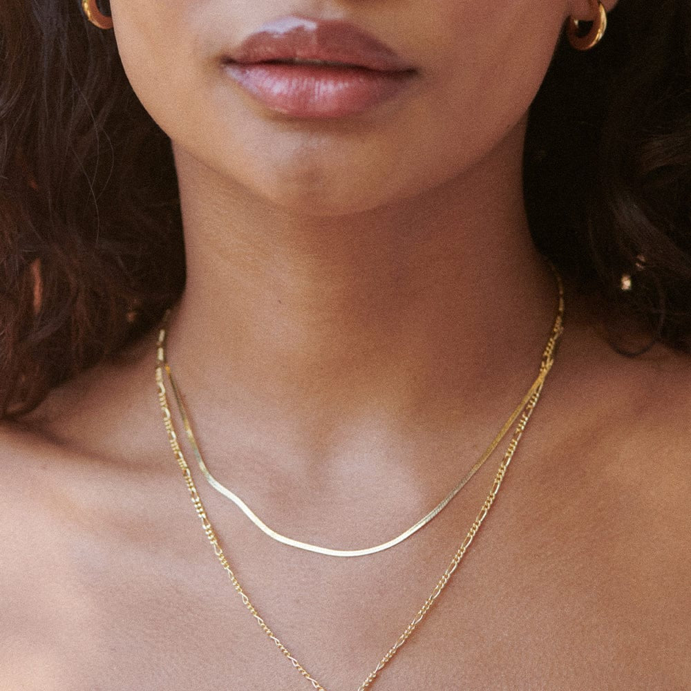 Fine Snake Chain Necklace 18Ct Gold Plate