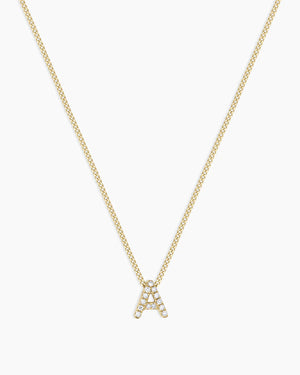 14K Diamond Alphabet Necklace