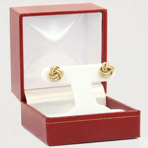 14K Gold Polished Love Knot Stud Earrings, 9Mm, Pushback Studs