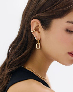 Elegant Petite Jumbo Diamond Huggie Hoops.
