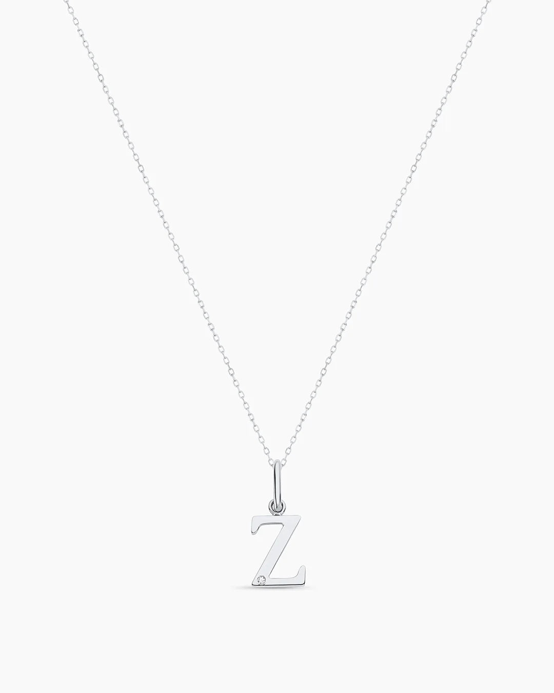 Diamond Vintage Alphabet Charm Necklace