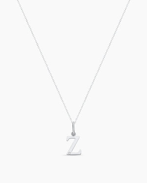 Diamond Vintage Alphabet Charm Necklace