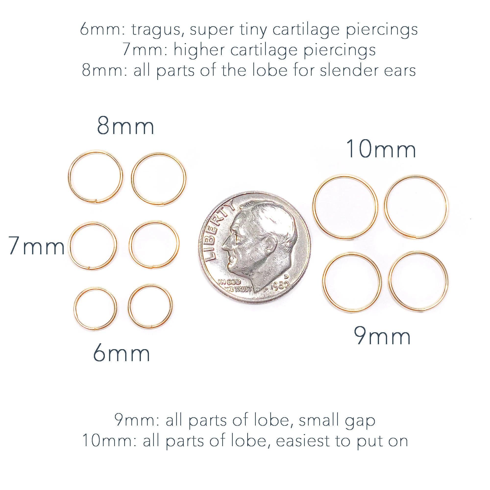 Elegant 14K Solid Gold Huggie Hoop Earrings - Dainty Minimalist Design, Available in Singles or Sets.
