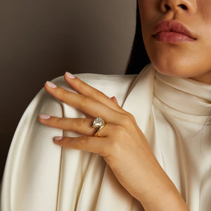 3Ct Pear Lab Grown Diamond Floating Ring NikNenz™ Premium Gold & Diamonds
