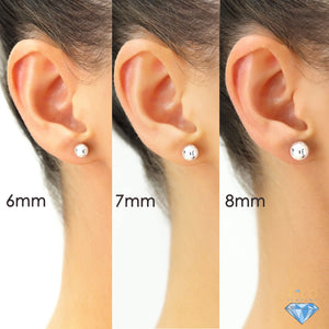 Bundle SET of 3! 14K White Gold Ball Stud Earrings with Screw Backings, Unisex