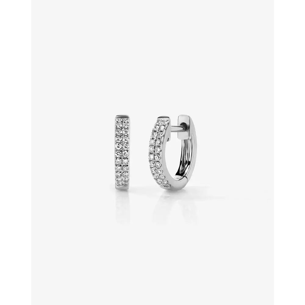 Delicate Double Row Huggie Earrings.