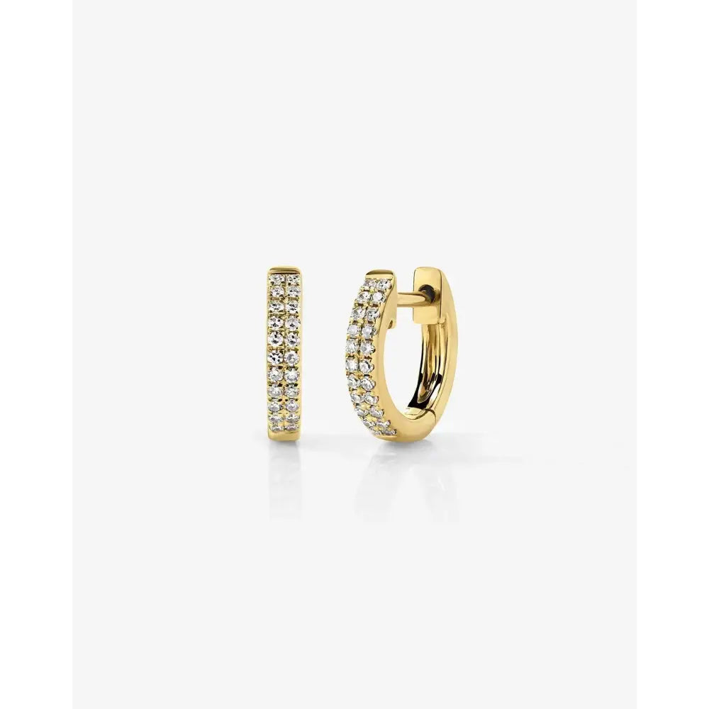 Delicate Double Row Huggie Earrings.