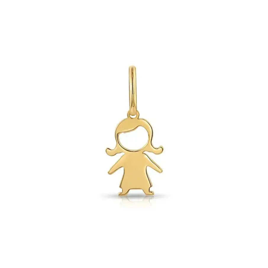 Delightful 14K Yellow Gold Little Girl Pendant Necklace for Timeless Elegance.