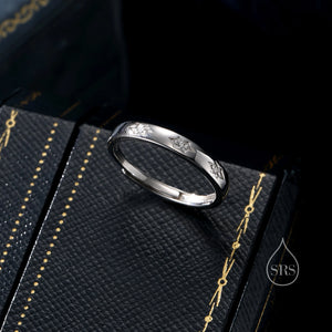 Starburst Ring in Sterling Silver, Adjustable Ring, Silver or Gold, CZ Star Ring, North Star Ring Band