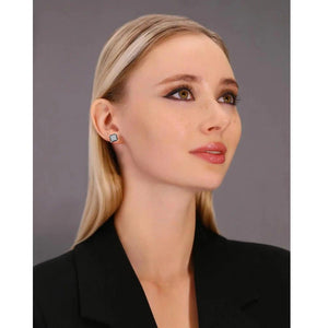 Chic CZ Black and White Square Push-Back Stud Earrings for Everyone.