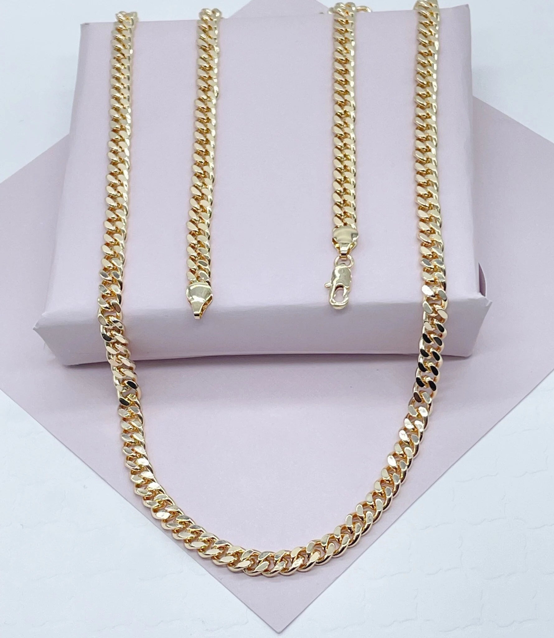 18K Gold Filled Cuban Link Chain: 6Mm Miami Curb Necklace