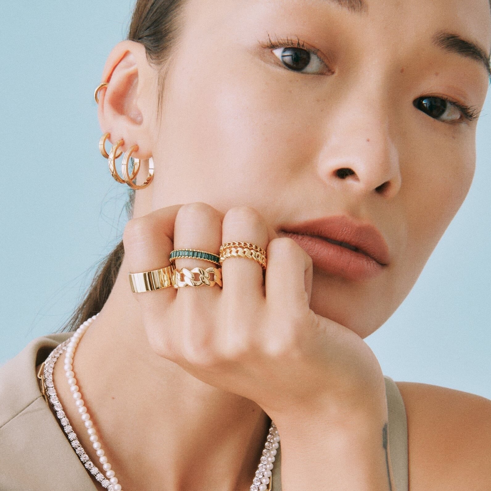 Lab Grown Green Emerald Baguette Eternity Ring NikNenz™ Premium Gold & Diamonds