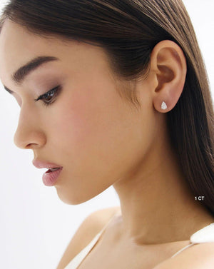 Radiant Pear Lab Diamond Studs.