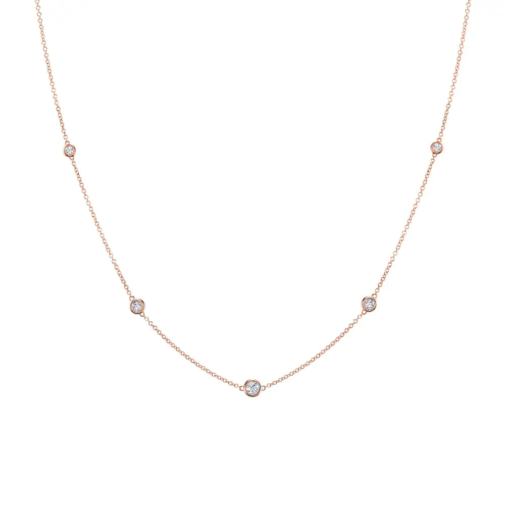 Diamond Bezel Strand Necklace