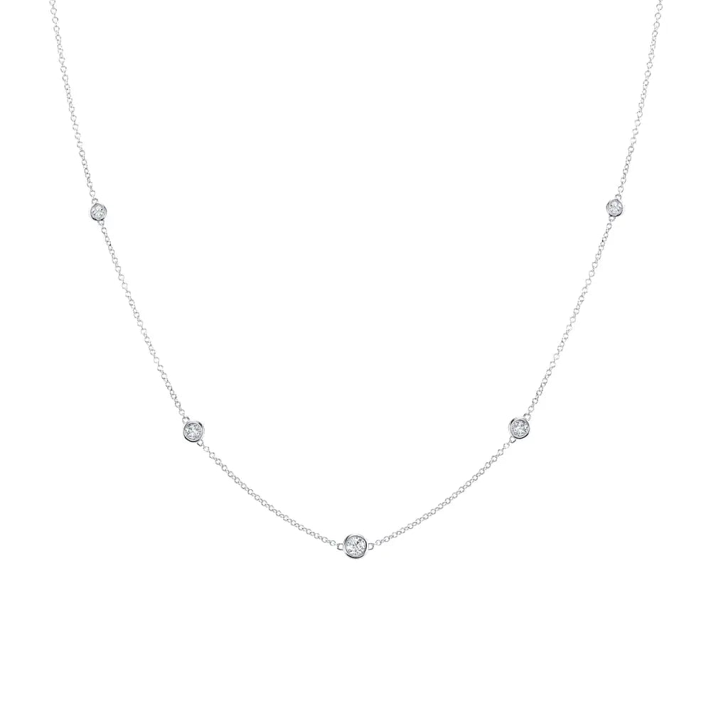 Diamond Bezel Strand Necklace
