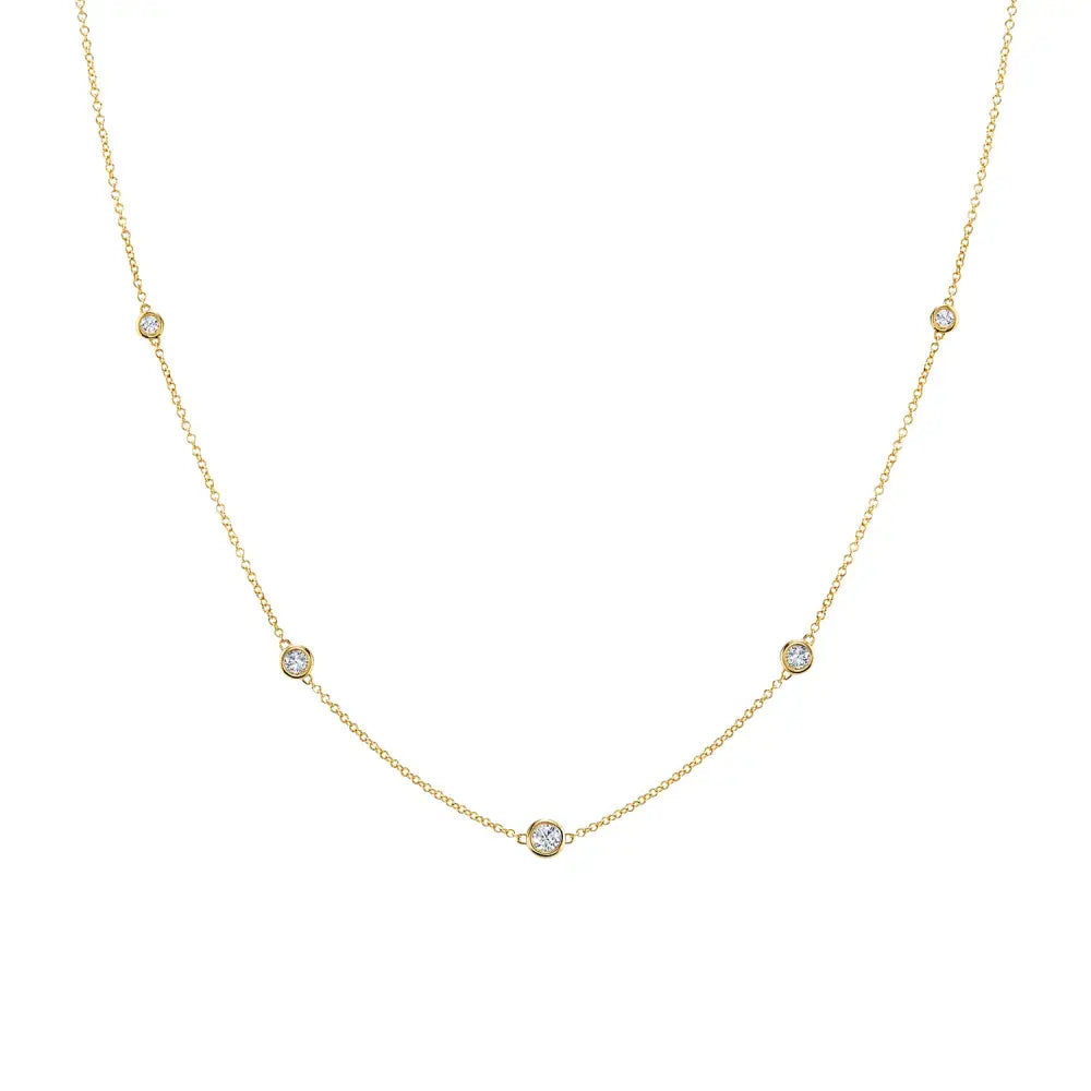 Diamond Bezel Strand Necklace
