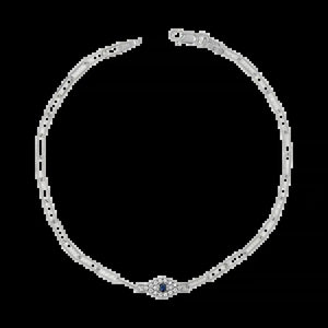 Diamond Evil Eye Paperclip Bracelet