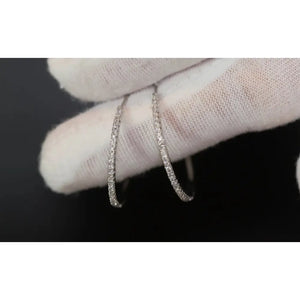 Diamond Hoop Earrings | Hoop Earrings | Womens Big Diamond Earrings | Silver Hoop Earrings with Diamonds | Womens Hoop Earrings | Earrings
