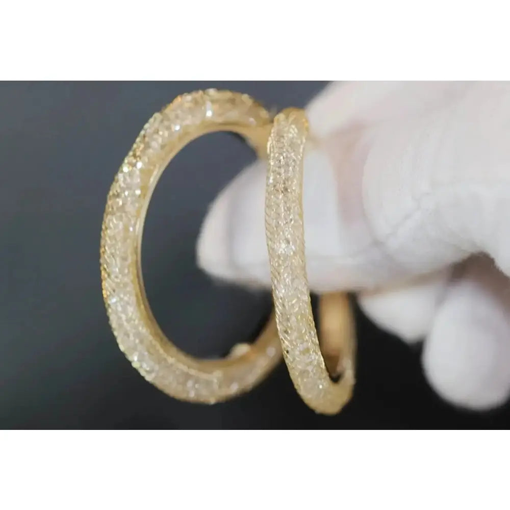 Diamond Hoop Earrings | Hoop Earrings | Womens Big Diamond Earrings | Silver Hoop Earrings with Diamonds | Womens Hoop Earrings | Earrings