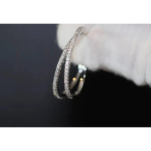 Diamond Hoop Earrings | Hoop Earrings | Womens Big Diamond Earrings | Silver Hoop Earrings with Diamonds | Womens Hoop Earrings | Earrings
