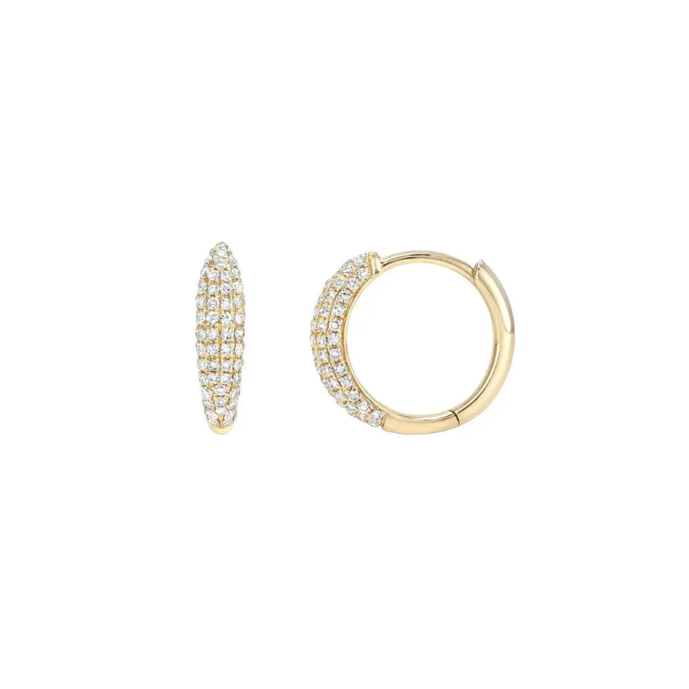 Diamond Pave Dome Huggie Earrings
