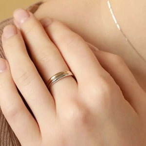Dome Ring in Solid White Gold