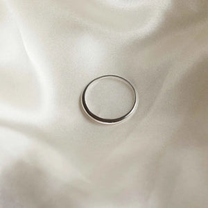 Dome Ring in Solid White Gold