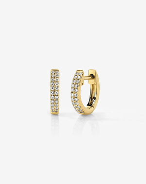 Delicate Double Row Huggie Earrings.