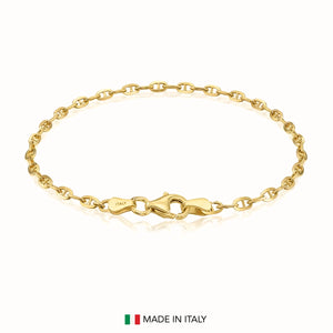 Sterling Silver Gold Plated Mariner Link Bracelet