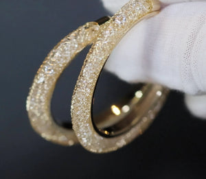Diamond Hoop Earrings | Hoop Earrings | Womens Big Diamond Earrings | Silver Hoop Earrings with Diamonds | Womens Hoop Earrings | Earrings